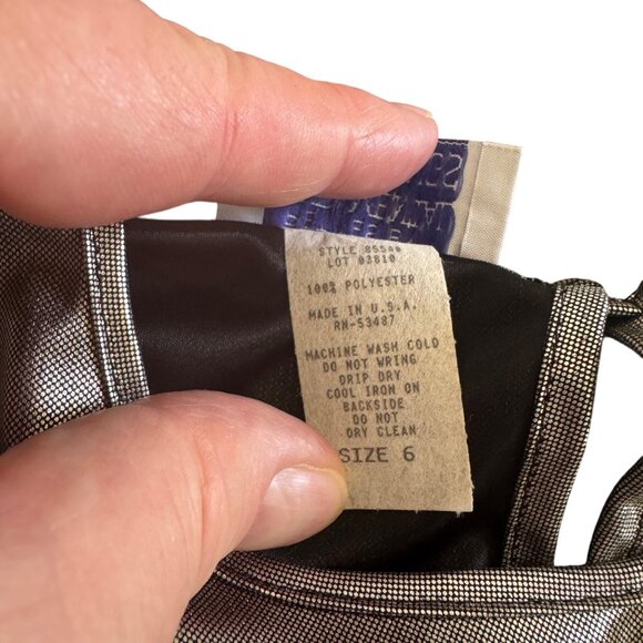 Petites by Fundamental Things Women's SS Metallic Top Made In USA, Size 6 - Picture 4 of 6